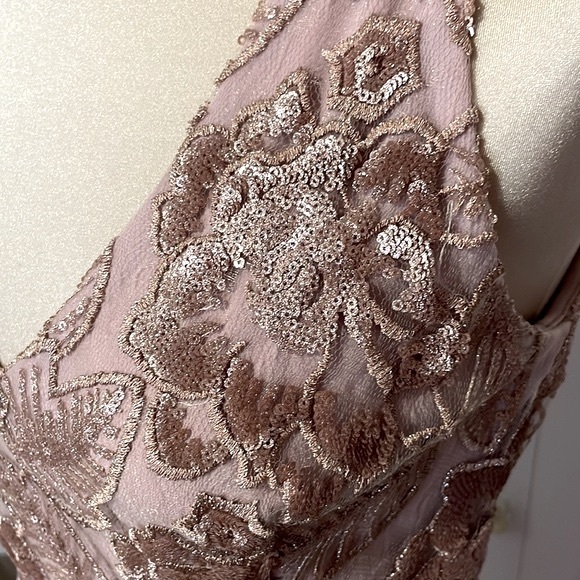 Embroided Chiffon Dress - Picture 3 of 6